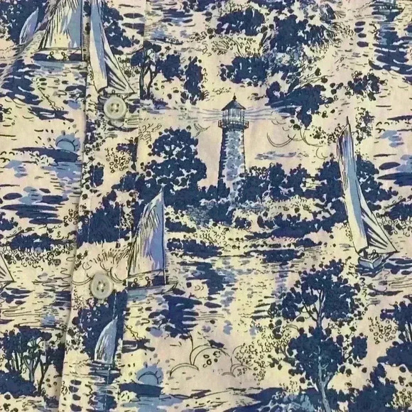 Columbia Rapid Rivers Men's Size XXL Blue Short Sleeve Shirt Nautical - Picture 9 of 10